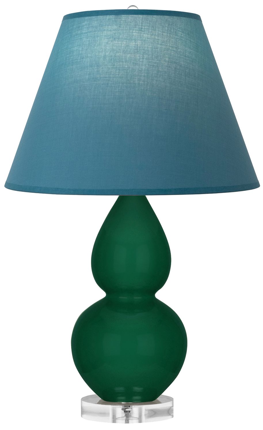 Double Gourd 22"H Jungle & Lucite Lamp w/ Bright Blue & Gray Made to Order
