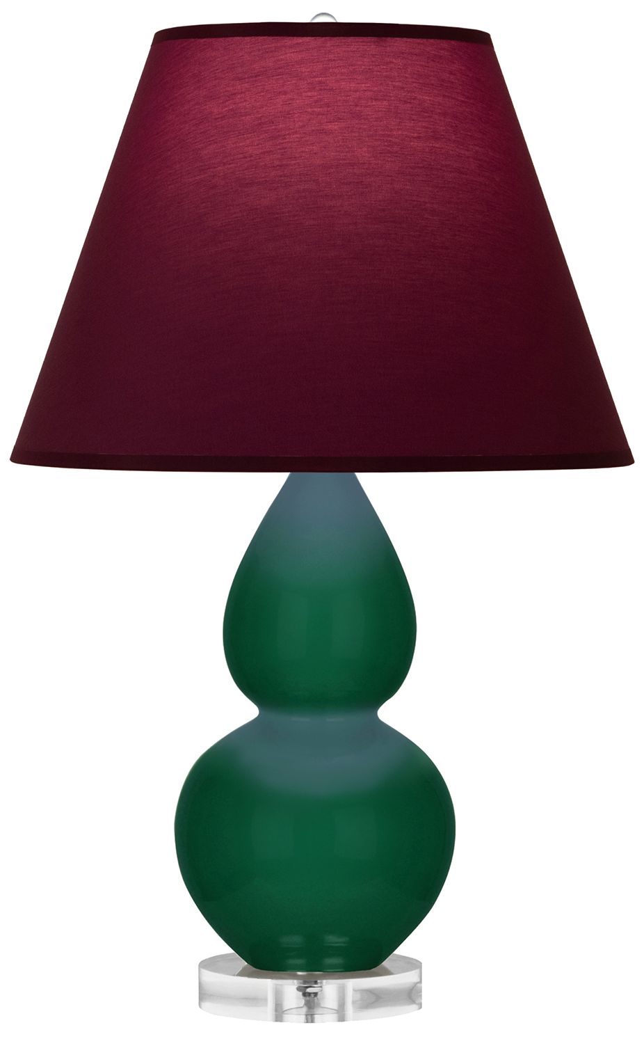 Double Gourd 22"H Jungle & Lucite Lamp w/ Plum & Lavender Made to Order