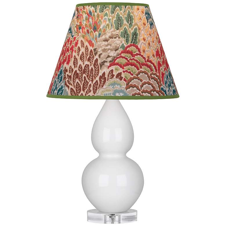 Image 1 Double Gourd 22"H Lily And Lucite Accent Lamp w/ Fall Floral Shade
