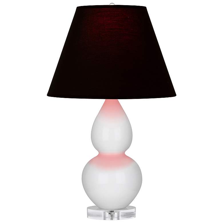 Image 1 Double Gourd 22"H Lily And Lucite Accent Lamp w/ Ink And Rose Shade
