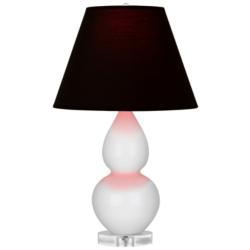 Double Gourd 22"H Lily And Lucite Accent Lamp w/ Ink And Rose Shade