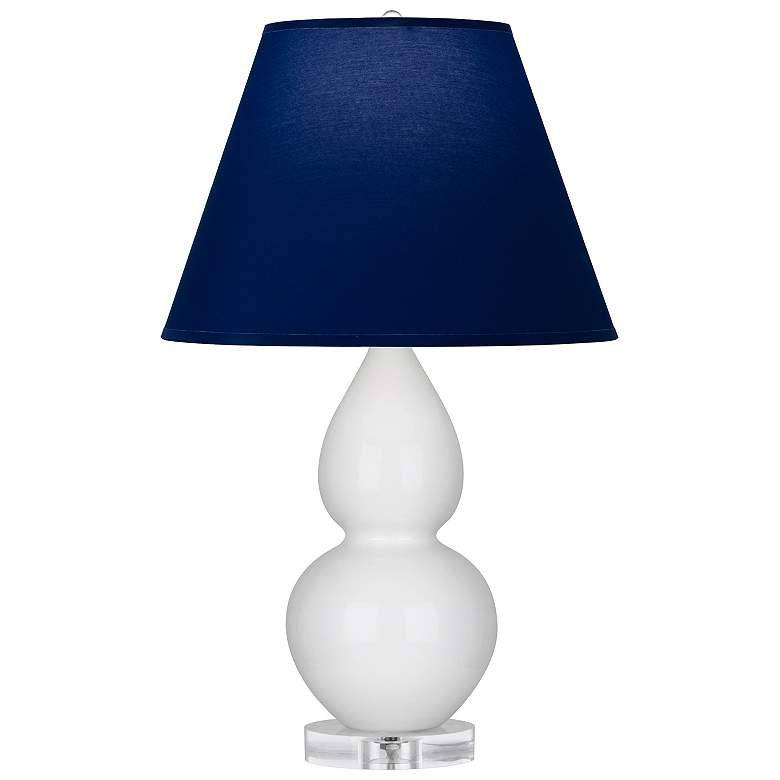 Image 1 Double Gourd 22"H Lily And Lucite Accent Lamp w/ Navy And Gray Shade