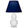 Double Gourd 22"H Lily And Lucite Accent Lamp w/ Navy And Gray Shade