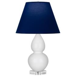 Double Gourd 22"H Lily And Lucite Accent Lamp w/ Navy And Gray Shade