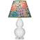 Double Gourd 22"H Lily And Lucite Accent Lamp w/ Spring Floral Shade