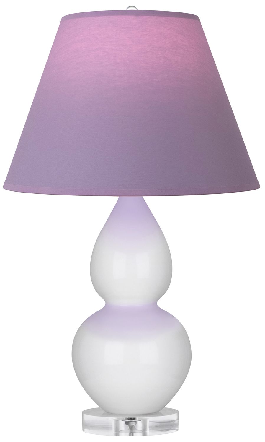 Double Gourd 22"H Lily And Lucite Lamp w/ Lavender And Plum Made to Order