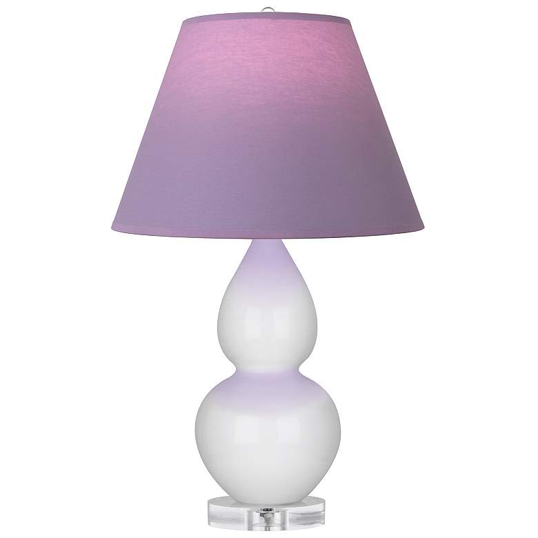 Image 1 Double Gourd 22"H Lily And Lucite Lamp w/ Lavender And Plum Shade