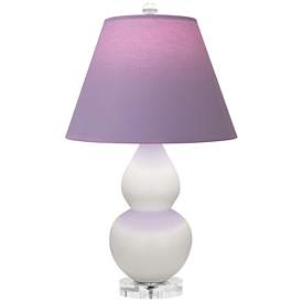 Image1 of Double Gourd 22"H Lily And Lucite Lamp w/ Lavender And Plum Shade