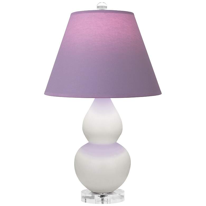 Image 1 Double Gourd 22"H Lily And Lucite Lamp w/ Lavender And Plum Shade