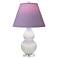 Double Gourd 22"H Lily And Lucite Lamp w/ Lavender And Plum Shade