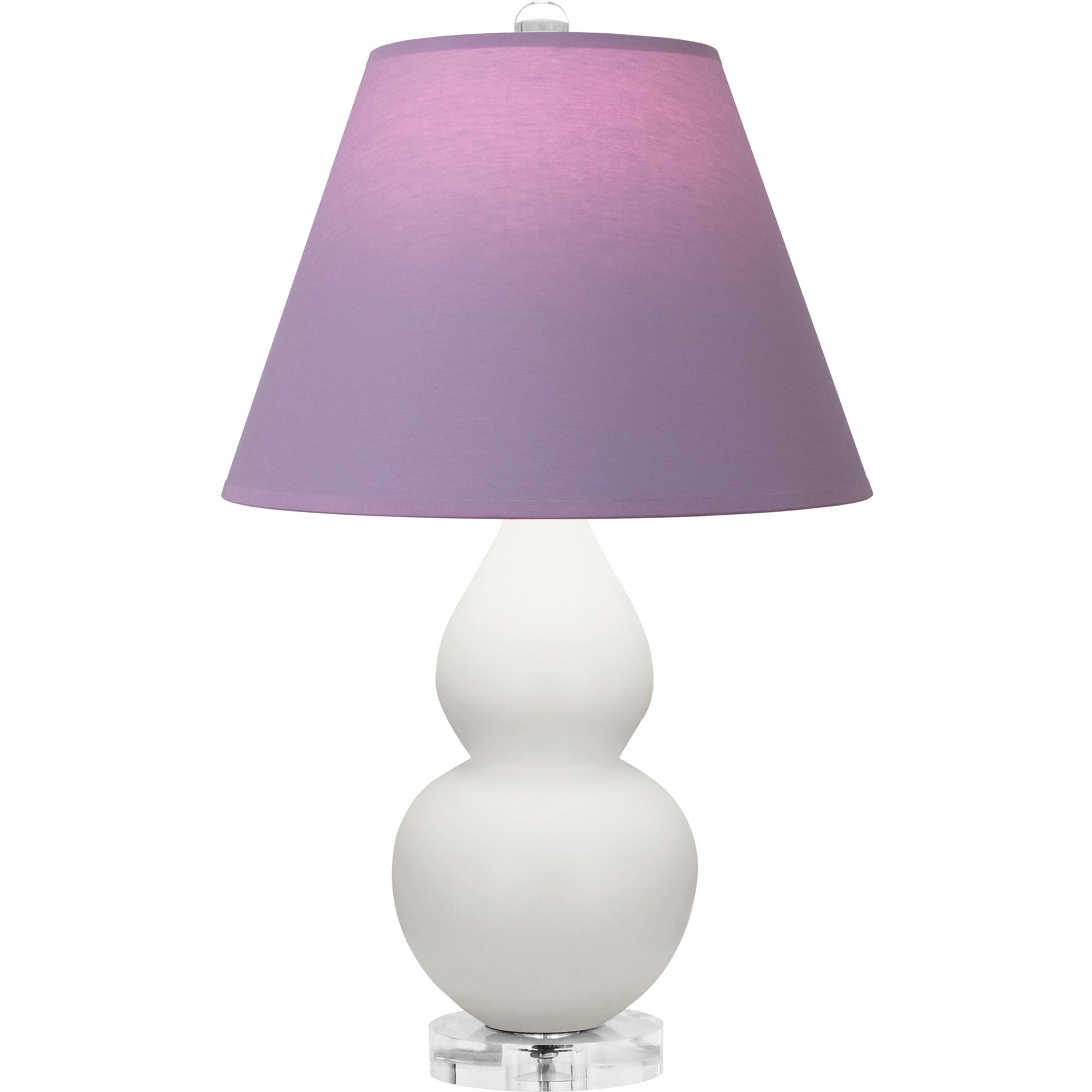 Image 2 Double Gourd 22"H Lily And Lucite Lamp w/ Lavender And Plum Shade more views