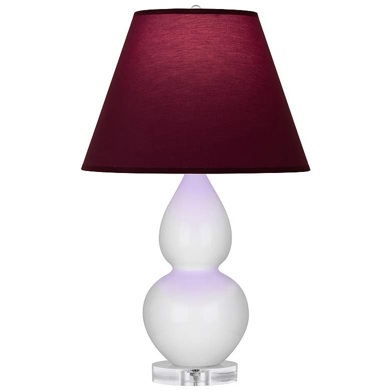Image 1 Double Gourd 22"H Lily And Lucite Lamp w/ Plum And Lavender Shade