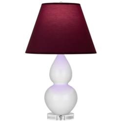 Double Gourd 22"H Lily And Lucite Lamp w/ Plum And Lavender Shade