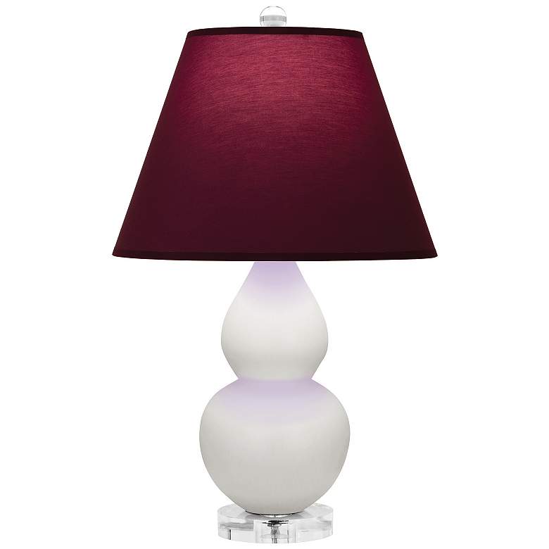 Image 1 Double Gourd 22"H Lily And Lucite Lamp w/ Plum And Lavender Shade
