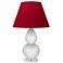 Double Gourd 22"H Lily And Lucite Lamp w/ Rose Red And Ink Black Shade