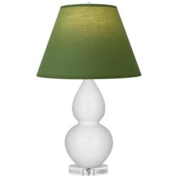 Double Gourd 22"H Lily And Lucite Lamp w/ Tea Green And Taupe Shade