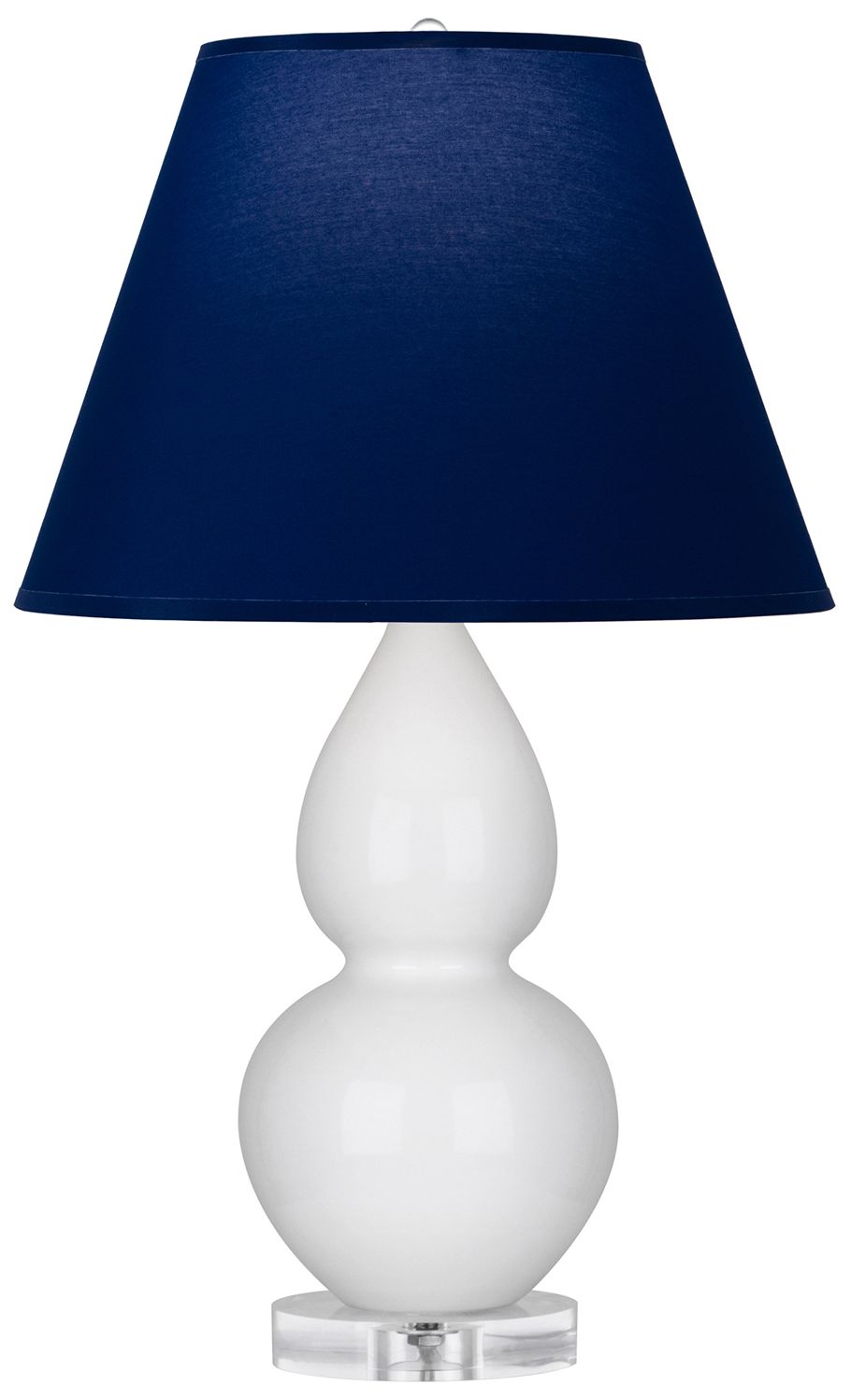 Double Gourd 22"H Lily & Lucite Accent Lamp w/ Navy & Gray Made to Order