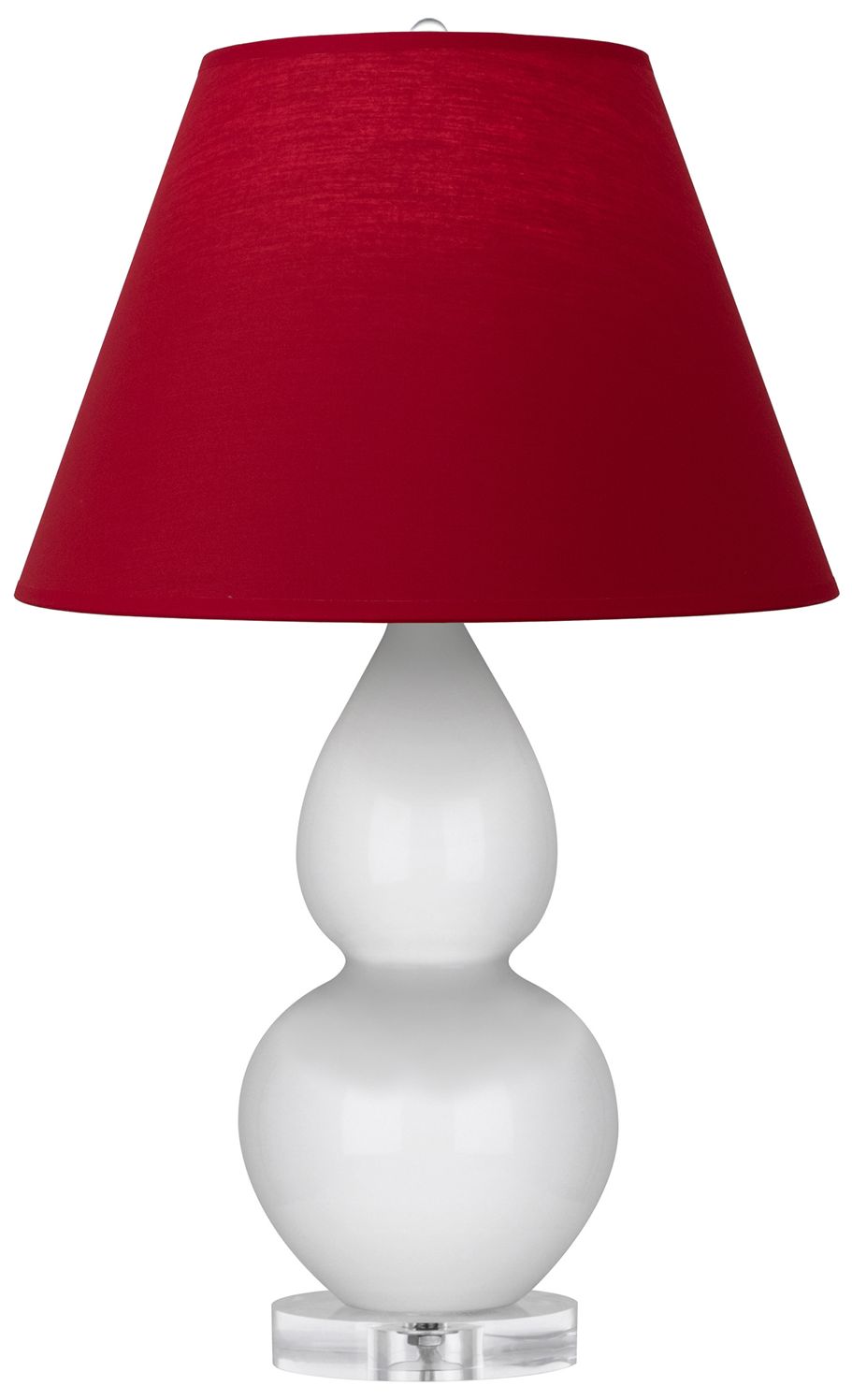 Double Gourd 22"H Lily & Lucite Lamp w/ Rose Red & Ink Black Made to Order
