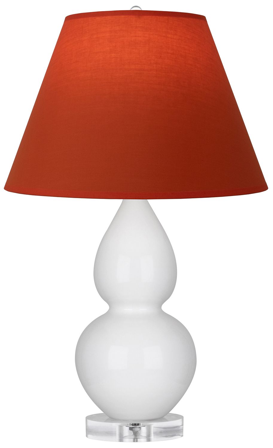 Double Gourd 22"H Lily & Lucite Lamp w/ Tangerine & Taupe Made to Order