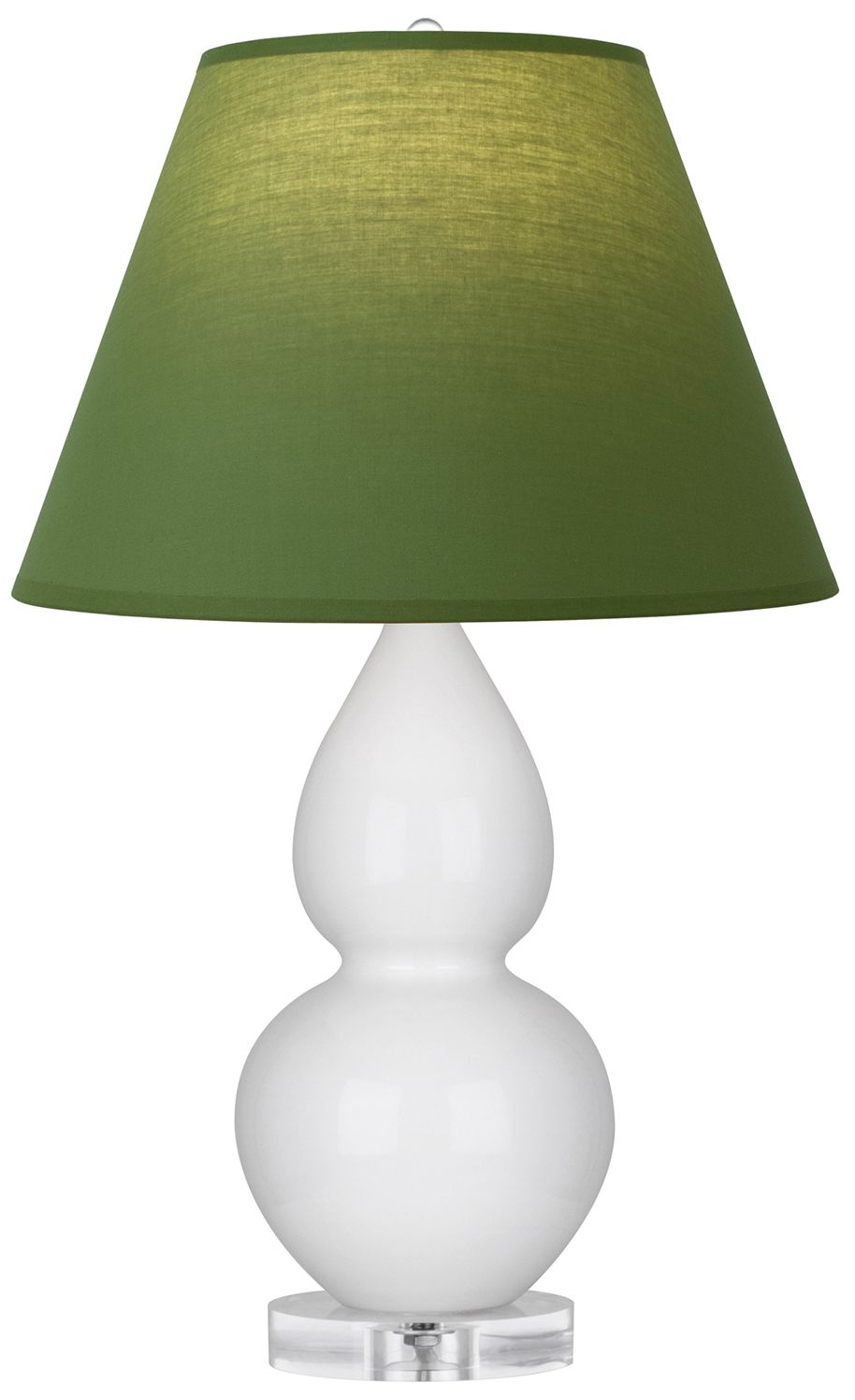 Double Gourd 22"H Lily & Lucite Lamp w/ Tea Green & Taupe Made to Order