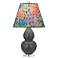Double Gourd 22"H Matte Ash And Lucite Accent Lamp w/ Spring Shade