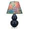 Double Gourd 22"H Matte Blue And Lucite Accent Lamp w/ Spring Shade