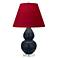 Double Gourd 22"H Matte Blue And Lucite Lamp w/ Rose And Ink Shade