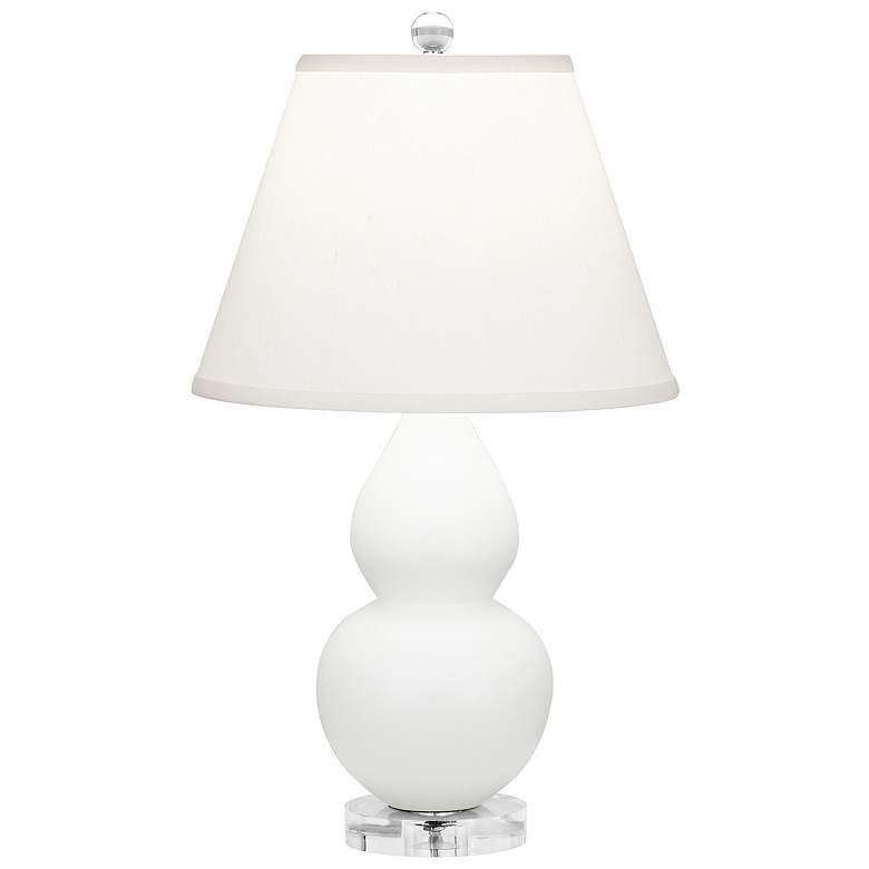Image 1 Double Gourd 22"H Matte Daisy And Lucite Accent Lamp w/ Pearl Shade