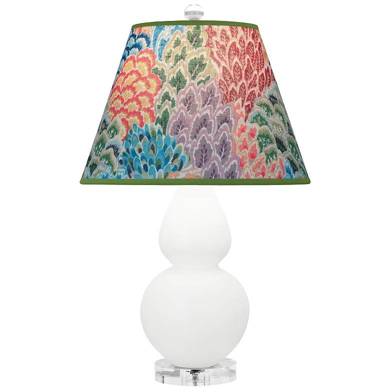 Image 1 Double Gourd 22"H Matte Daisy And Lucite Accent Lamp w/ Spring Shade