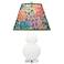Double Gourd 22"H Matte Daisy And Lucite Accent Lamp w/ Spring Shade