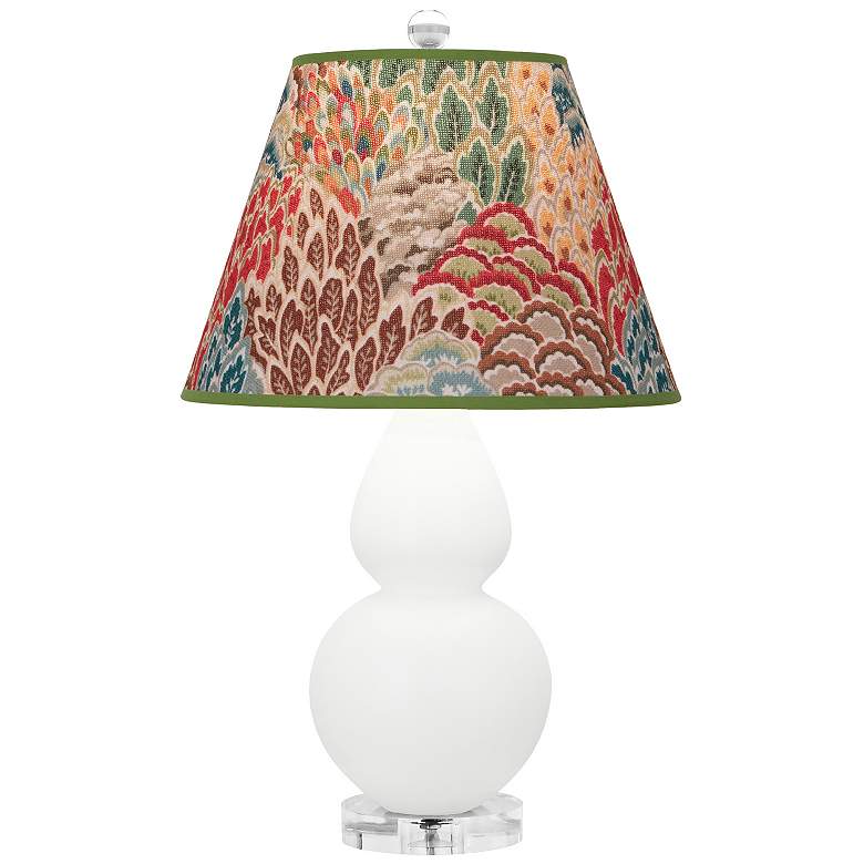 Image 1 Double Gourd 22"H Matte Daisy And Lucite Lamp w/ Fall Floral Shade