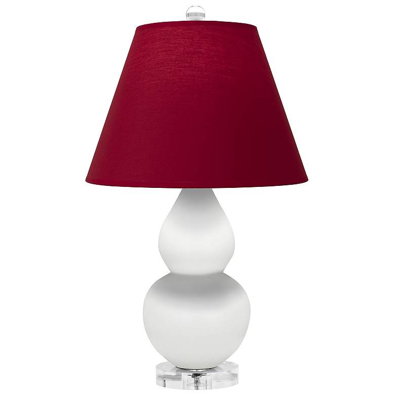 Image 1 Double Gourd 22"H Matte Daisy And Lucite Lamp w/ Rose And Ink Shade
