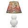 Double Gourd 22"H Matte Lily And Lucite Lamp w/ Fall Floral Shade