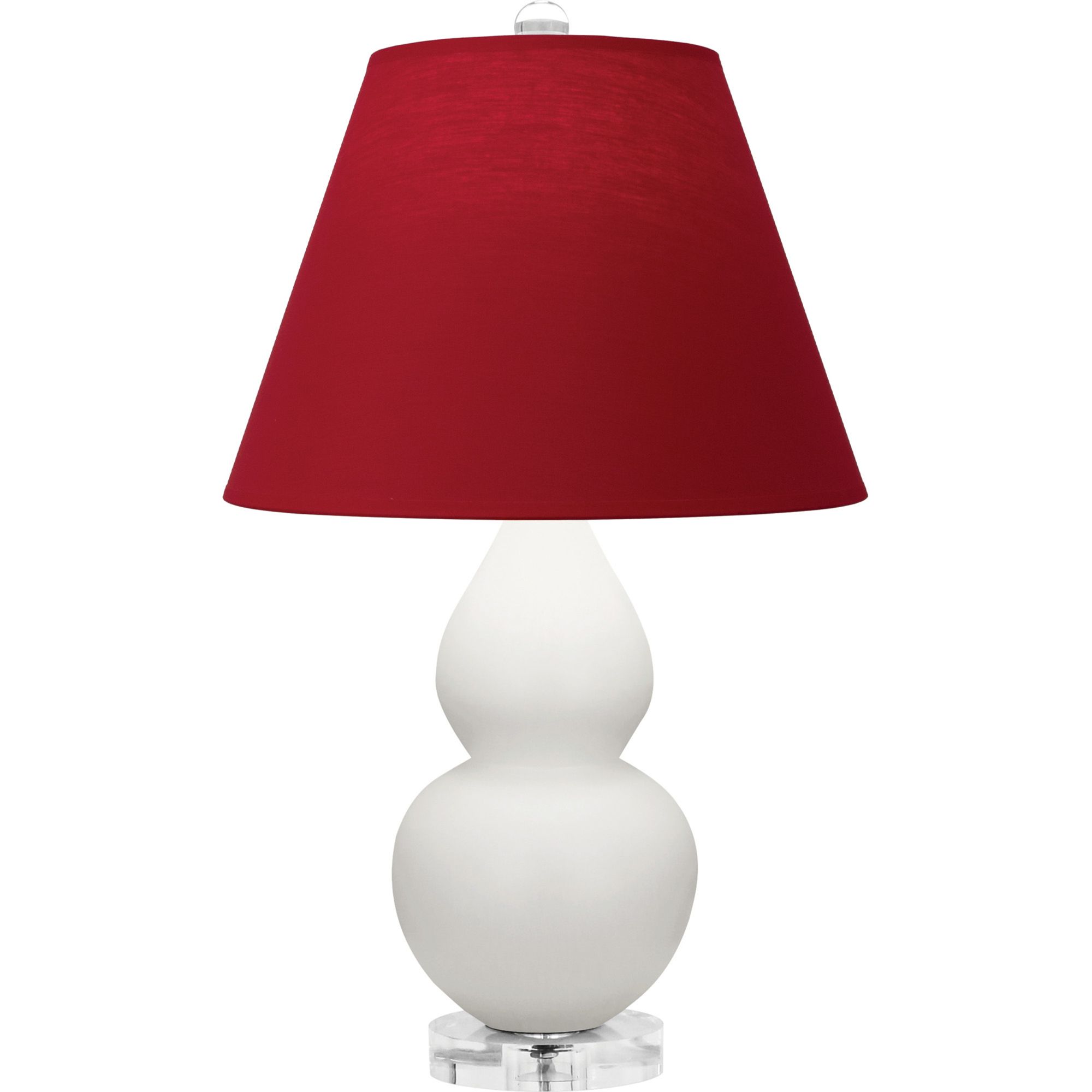 Image 2 Double Gourd 22"H Matte Lily And Lucite Lamp w/ Rose And Ink Shade more views