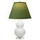 Double Gourd 22"H Matte Lily And Lucite Lamp w/ Tea And Taupe Shade