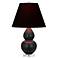 Double Gourd 22"H Matte Obsidian And Lucite Lamp w/ Ink And Rose Shade