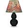 Double Gourd 22"H Obsidian And Lucite Accent Lamp w/ Fall Floral Shade
