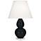 Double Gourd 22"H Obsidian And Lucite Accent Lamp w/ Pearl Shade