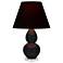 Double Gourd 22"H Obsidian And Lucite Lamp w/ Ink And Rose Shade