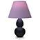 Double Gourd 22"H Obsidian And Lucite Lamp w/ Lavender And Plum Shade