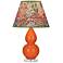 Double Gourd 22"H Pumpkin And Lucite Accent Lamp w/ Fall Floral Shade