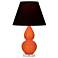 Double Gourd 22"H Pumpkin And Lucite Accent Lamp w/ Ink And Rose Shade