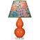 Double Gourd 22"H Pumpkin And Lucite Accent Lamp w/ Spring Shade