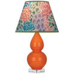 Double Gourd 22"H Pumpkin And Lucite Accent Lamp w/ Spring Shade