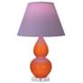 Double Gourd 22"H Pumpkin And Lucite Lamp w/ Lavender And Plum Shade