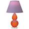 Double Gourd 22"H Pumpkin And Lucite Lamp w/ Lavender And Plum Shade