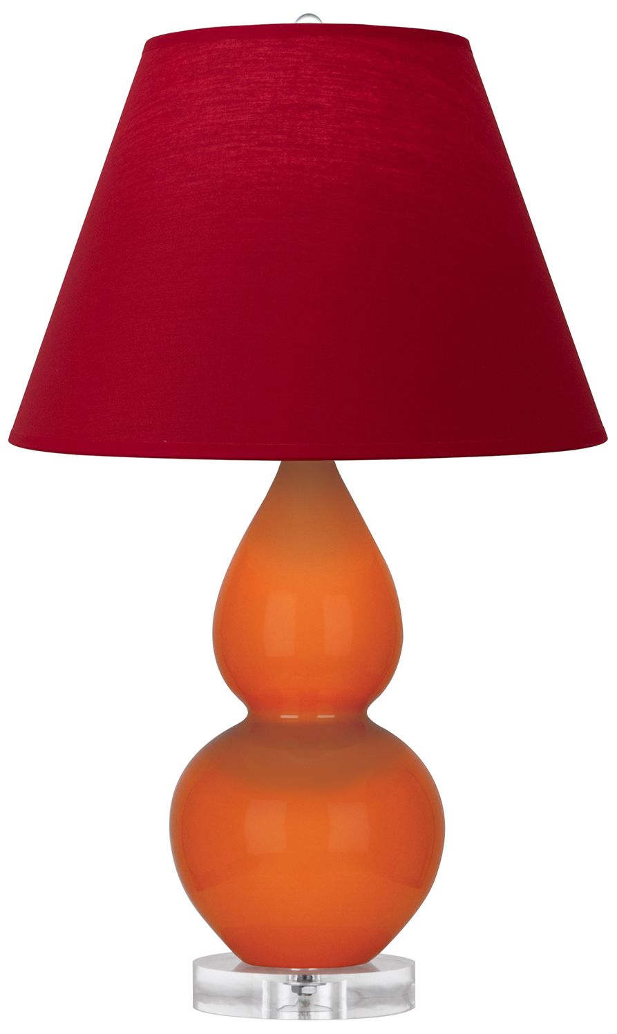 Double Gourd 22"H Pumpkin And Lucite Lamp w/ Rose And Ink Made to Order