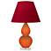 Double Gourd 22"H Pumpkin And Lucite Lamp w/ Rose And Ink Shade