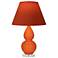 Double Gourd 22"H Pumpkin And Lucite Lamp w/ Tangerine And Taupe Shade