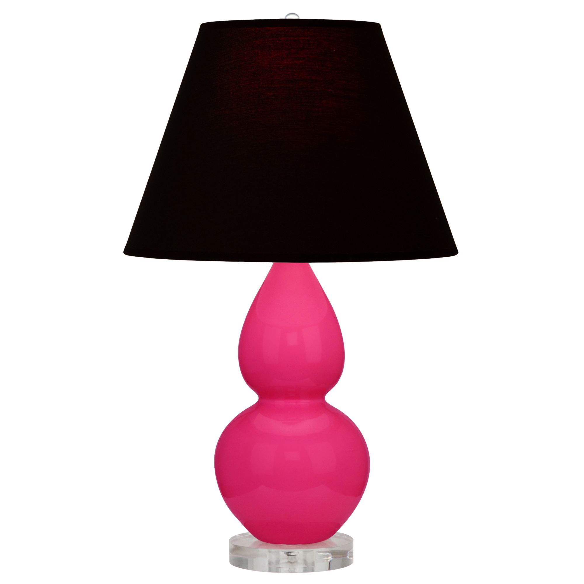 Image 2 Double Gourd 22"H Razzle Rose And Lucite Lamp w/ Ink And Rose Shade more views